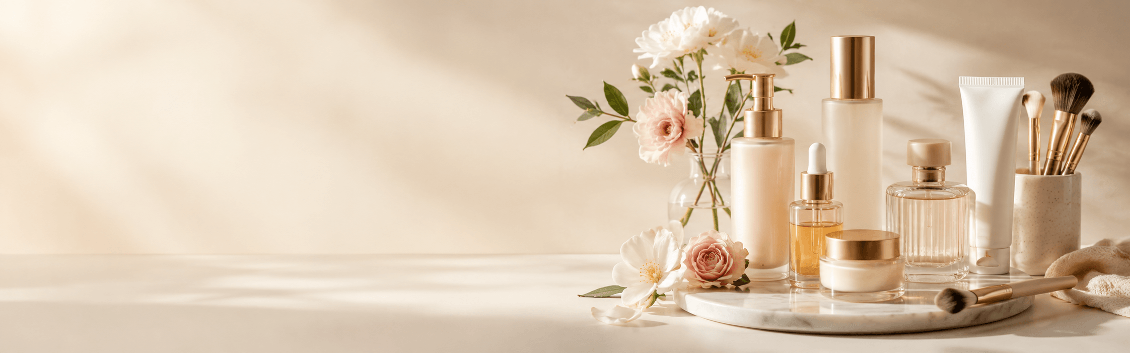 Free Beauty & Skincare Floral Luxury Banner for eCommerce storefronts