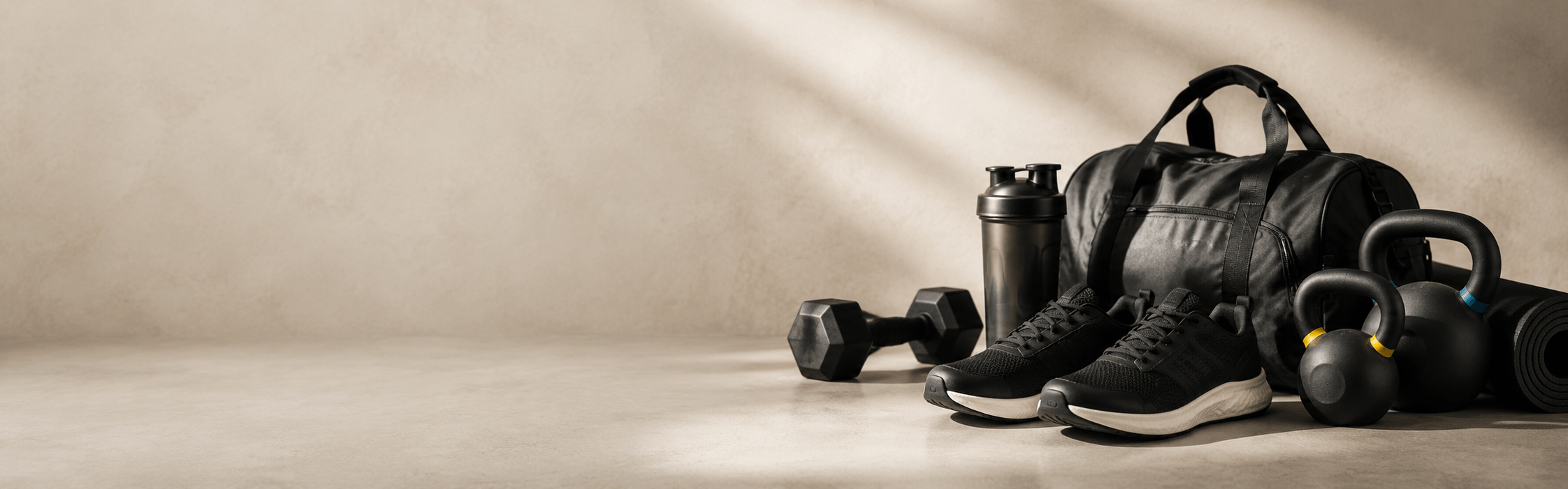 Free Sports & Fitness Gym Essentials Banner for eCommerce storefronts